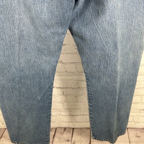 VTG Wrangler Light Wash Blue Denim Distressed Jeans USA Made 13 MWZ (34x29) - Picture 13 of 13